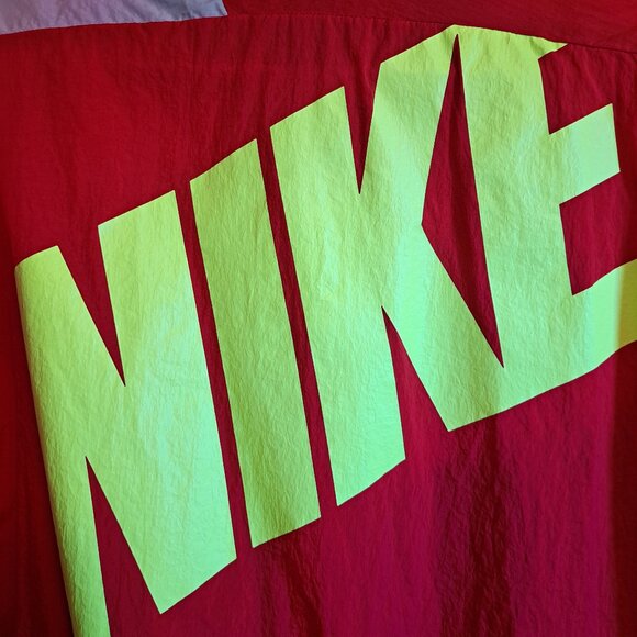 Nike Core Amplify Windrunner Windbreaker in red,white,&black W/ neon yellow logo - Picture 4 of 10